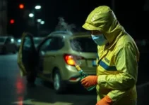 ataque com líquido corrosivo