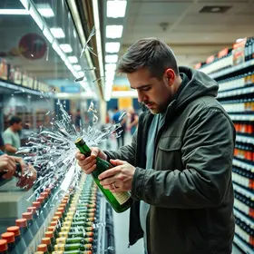 quebra de vinhos em supermercado